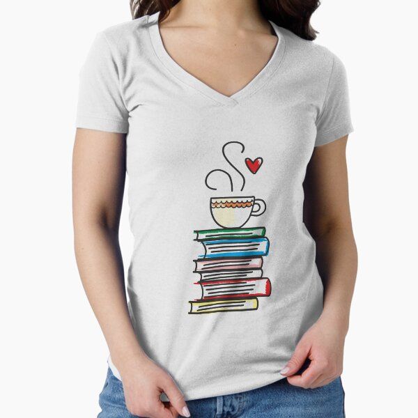 Cup of Tea and Books T-Shirt. Cute Gift for Book Lovers