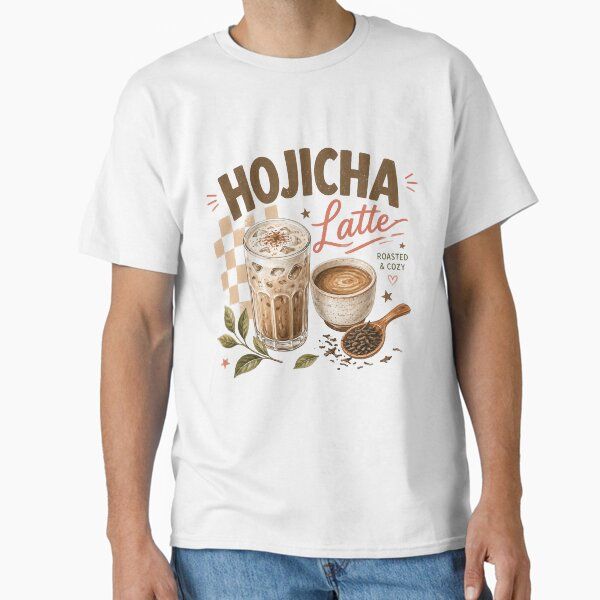 Hojicha Latte | Japanese Roasted Green Tea Café Illustration